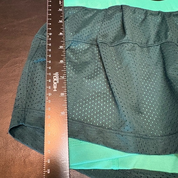Nike Green Athletic Shorts with Two-Layer Design - Picture 10 of 11